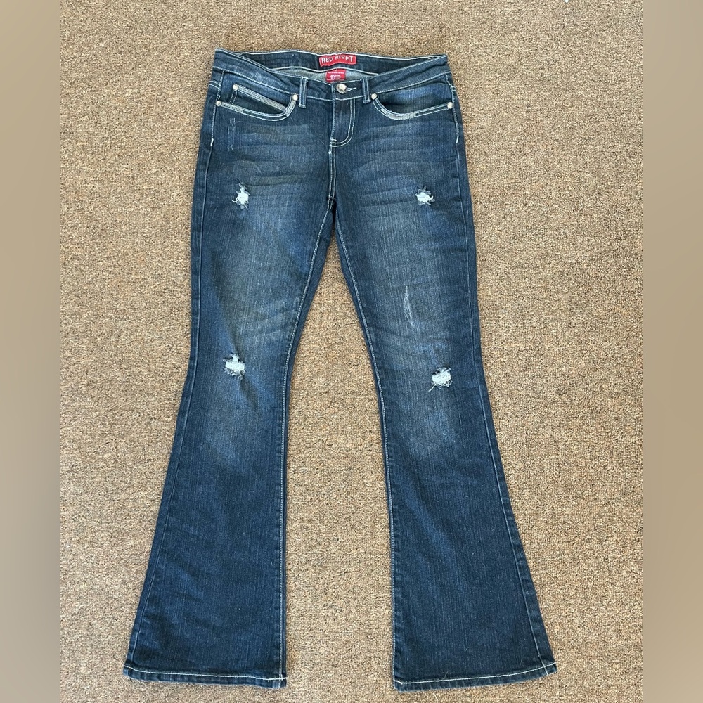 Bootcut Red Rivet Lowrise Jeans